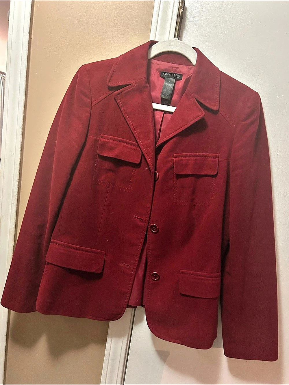 Kenneth Cole Red /burgundy Blazer Size 8